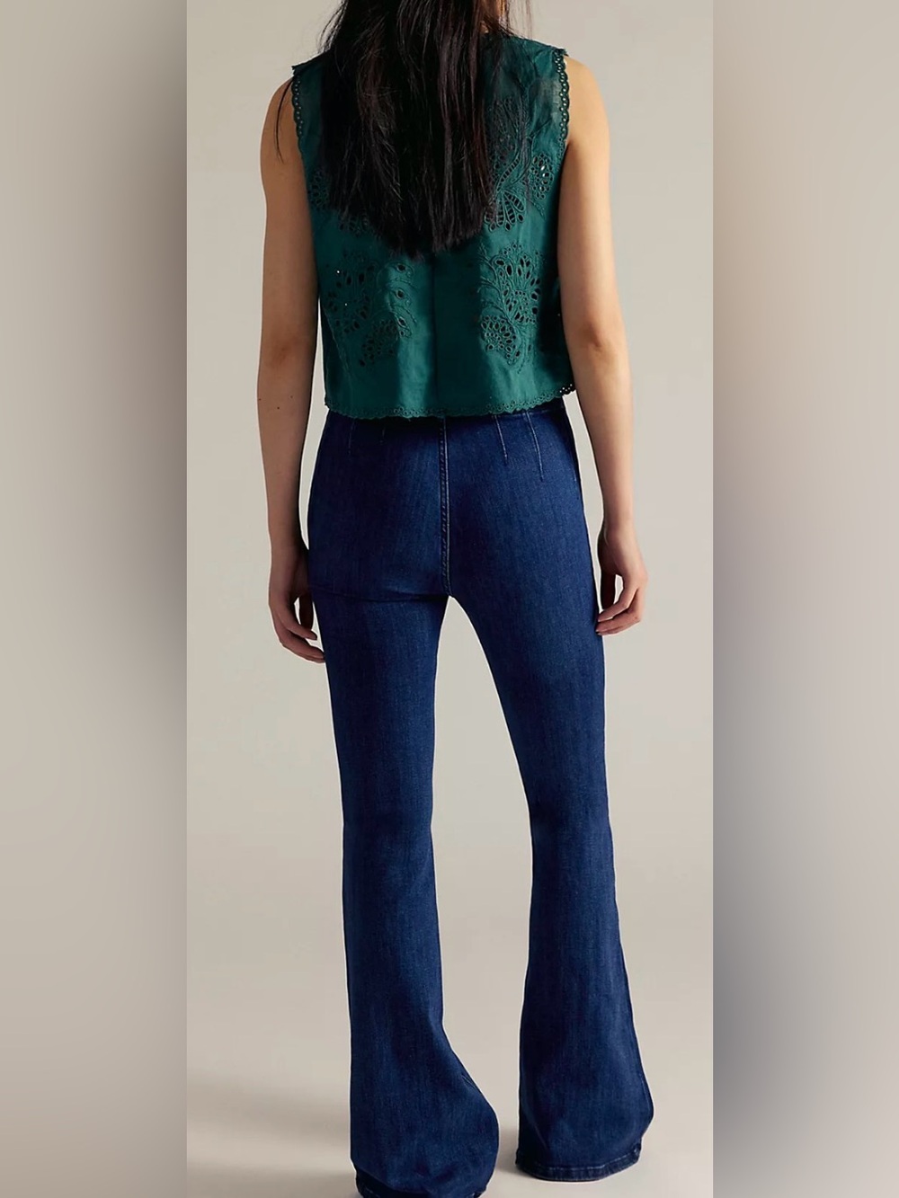 We The Free Jayde Dark Blue High-Rise Flare Jeans - Picture 2 of 14